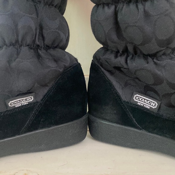 COACH Black Theona Rabbit Fur Snow Boots Size 7.5 EUC - Picture 9 of 16